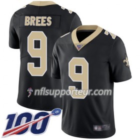 Maillot Homme New Orleans Saints Drew Brees 9 Nike Noir 100th